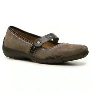 Naturalizer Mary Jane Leather Ballet Flats Sneakerina Tan Brown Size 6